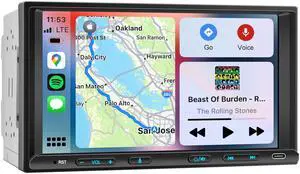 Double Din Car Stereo Wireless Apple CarPlay Android Auto, 7in Double Din Radio with Bluetooth, Mirror Link, Rearview Camera, Subwoofer/SWC/FM Double Din Car Stereo Wireless Apple CarPlay Android Auto, 7in Double Din Radio with Bluetooth, Mirror Link, Rearview Camera, Subwoofer/SWC/FM