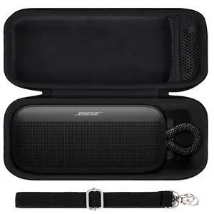 for Bose SoundLink Plus Portable Speaker Hard Protective Case, Black | Detachable Shoulder Strap, Reinforced Hand Strap, Easy Carrying, Dual Mesh Pockets, Cable Organization for Bose SoundLink Plus Portable Speaker Hard Protective Case, Black | Detachable Shoulder Strap, Reinforced Hand Strap, Easy Carrying, Dual Mesh Pockets, Cable Organization
