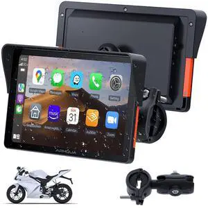 Motorcycle CarPlay 7 Inch GPS Navigation System with Apple CarPlay | Motorcycle Accessories for Android Auto Portable Screen with Dual Bluetooth, IP67 Waterproof, Siri & Google Assistant Motorcycle CarPlay 7 Inch GPS Navigation System with Apple CarPlay | Motorcycle Accessories for Android Auto Portable Screen with Dual Bluetooth, IP67 Waterproof, Siri & Google Assistant