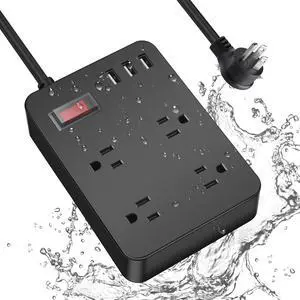 Outdoor Power Strip Weatherproof,Waterproof Surge Protector with 4 Outlets,3 USB,Shockproof Overload Protection, Multi Outlet Extension for Camping, Garden, Kitchen, Bathroom, 6ft Cord,with Flat Plug Outdoor Power Strip Weatherproof,Waterproof Surge Protector with 4 Outlets,3 USB,Shockproof Overload Protection, Multi Outlet Extension for Camping, Garden, Kitchen, Bathroom, 6ft Cord,with Flat Plug