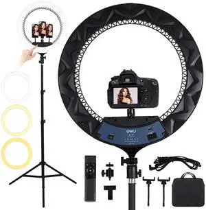 21 inch LED Ring Light with Tripod Stand 6000K Dimmable Makeup Selfie Light with Touch Panel Phone Holders for YouTube Vlog Video Shooting Include Carrying Bag and Remote Control CRI>90 21 inch LED Ring Light with Tripod Stand 6000K Dimmable Makeup Selfie Light with Touch Panel Phone Holders for YouTube Vlog Video Shooting Include Carrying Bag and Remote Control CRI>90