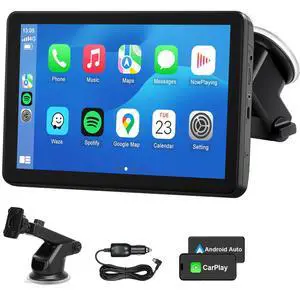 Wireless CarPlay Android Auto Car Screen, 7 Inch HD Bluetooth AirPlay Touch Screen Protable Car Stereo Naivgation Music Video Player Mirrorring, Siri, AUX, Voice Assistant Wireless CarPlay Android Auto Car Screen, 7 Inch HD Bluetooth AirPlay Touch Screen Protable Car Stereo Naivgation Music Video Player Mirrorring, Siri, AUX, Voice Assistant