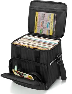 Vinyl Record Carrying Bag Albums Storage Case with Dividers,Black | Holds up to 60 LP Records, Portable Vinyl Holder for Travel & Collection Vinyl Record Carrying Bag Albums Storage Case with Dividers,Black | Holds up to 60 LP Records, Portable Vinyl Holder for Travel & Collection