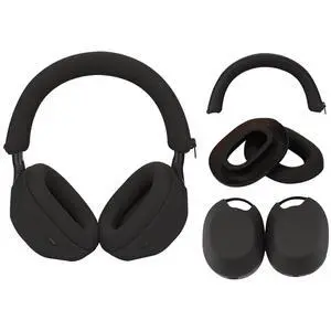 XM5 Sweat Covers Accessories for Sony WH-1000XM5 - Black | Soft Silicone Case, 3-in-1 Headphone Covers with Ear Cover & Headband Cover & Shell Protector, Sweatproof & Washable XM5 Sweat Covers Accessories for Sony WH-1000XM5 - Black | Soft Silicone Case, 3-in-1 Headphone Covers with Ear Cover & Headband Cover & Shell Protector, Sweatproof & Washable