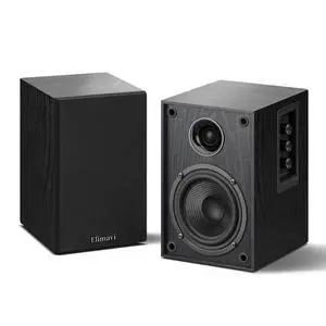 Powered Bluetooth Bookshelf Speakers, 4" Carbon Fiber Woofer, Black | 60W Record Player Speakers with USB-C/RCA Input, Monitor Speakers for Turntables, PC, TV, USB-C and RCA audio Cable Included Powered Bluetooth Bookshelf Speakers, 4" Carbon Fiber Woofer, Black | 60W Record Player Speakers with USB-C/RCA Input, Monitor Speakers for Turntables, PC, TV, USB-C and RCA audio Cable Included