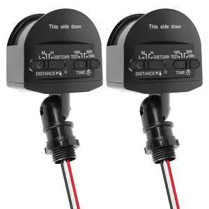 2 Pack Motion Sensor, 180-Degree Replacement Motion Detector for Outdoor Lights, Detection Range Up to 69FT, 3 Modes PIR Motion Sensor for Floodlight (Black) 2 Pack Motion Sensor, 180-Degree Replacement Motion Detector for Outdoor Lights, Detection Range Up to 69FT, 3 Modes PIR Motion Sensor for Floodlight (Black)