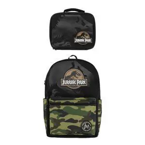 Jurassic Park INGEN Camo 17" Backpack and Lunch Tote Set Jurassic Park INGEN Camo 17" Backpack and Lunch Tote Set