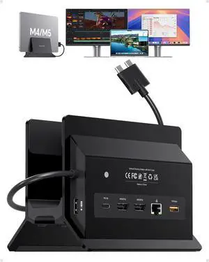 MacBook Docking Station Dual Monitor 4K@60Hz for MacBook Pro/Air M5/M4 | Vertical Laptop Dock Stand with M.2 NVMe SSD Enclosure, 2 HDMI, 10Gbps USB A/C, Ethernet, PD for Home & Office, Black MacBook Docking Station Dual Monitor 4K@60Hz for MacBook Pro/Air M5/M4 | Vertical Laptop Dock Stand with M.2 NVMe SSD Enclosure, 2 HDMI, 10Gbps USB A/C, Ethernet, PD for Home & Office, Black