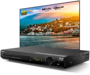 1080P Full HD Blu-ray DVD Player for TV/Projector,HDMI/AV/Coaxial Outputs | Home Theater Blu Ray Player Support Region A/1 Blu-ray Discs,CD DVDs VCD,Dolby Digital DTS,Max 128G U Disk 16T HDD Playback 1080P Full HD Blu-ray DVD Player for TV/Projector,HDMI/AV/Coaxial Outputs | Home Theater Blu Ray Player Support Region A/1 Blu-ray Discs,CD DVDs VCD,Dolby Digital DTS,Max 128G U Disk 16T HDD Playback