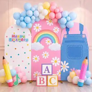 3 Pcs Cartoon Teachers Arch Covers English Teacher Themed Party Decor 6ft 6.6ft 7.2ft Spandex Backdrop Cover Rainbow Daisy Arch Backdrop for Girls Classroom Birthday Party Supplies 3 Pcs Cartoon Teachers Arch Covers English Teacher Themed Party Decor 6ft 6.6ft 7.2ft Spandex Backdrop Cover Rainbow Daisy Arch Backdrop for Girls Classroom Birthday Party Supplies