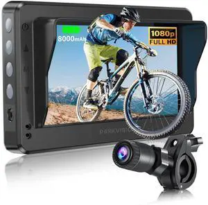Bike Rear View Camera,8000mAh Battery,4.3'' 1080P Monitor | 9-Hour Runtime,110° Wide Angle,Night Vision,Auto-Dimming HD Screen,360° Rotatable,3-Min Install,for Mountain, Road, Ebike Bike Rear View Camera,8000mAh Battery,4.3'' 1080P Monitor | 9-Hour Runtime,110° Wide Angle,Night Vision,Auto-Dimming HD Screen,360° Rotatable,3-Min Install,for Mountain, Road, Ebike