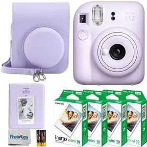 Instax Mini 12 Instant Film Camera Lilac Purple, Fuji Instax Mini Instant Film 40 Sheets, Instant Camera Gift Bundle Instax Mini 12 Instant Film Camera Lilac Purple, Fuji Instax Mini Instant Film 40 Sheets, Instant Camera Gift Bundle