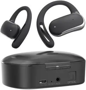 2.4GHz Wireless TV Headphones for Seniors, Open-Ear Hook Design for All-Day Comfort, Plug-and-Play (No Bluetooth), Low Latency, 50ft Range, Charging Case Transmitter with Optical & 3.5mm AUX Cables 2.4GHz Wireless TV Headphones for Seniors, Open-Ear Hook Design for All-Day Comfort, Plug-and-Play (No Bluetooth), Low Latency, 50ft Range, Charging Case Transmitter with Optical & 3.5mm AUX Cables