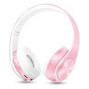 V5.3 Bluetooth Headphones Over-Ear, Foldable Wireless and Wired Stereo Headset Micro SD/TF, FM for Cell Phone,PC,Soft Earmuffs &Light Weight for Prolonged Wearing (Pink) V5.3 Bluetooth Headphones Over-Ear, Foldable Wireless and Wired Stereo Headset Micro SD/TF, FM for Cell Phone,PC,Soft Earmuffs &Light Weight for Prolonged Wearing (Pink)