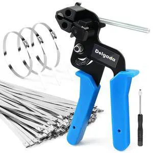 100PCS Metal Zip Ties Tool Heavy Duty Stainless Steel Cable Tie Gun | Stainless Steel Zip Tie Tool Wrap Gun for Tightening and Cutting Outdoor Chain Link Fence Exhaust Pipe 100PCS Metal Zip Ties Tool Heavy Duty Stainless Steel Cable Tie Gun | Stainless Steel Zip Tie Tool Wrap Gun for Tightening and Cutting Outdoor Chain Link Fence Exhaust Pipe