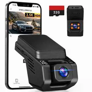 Dash Cam Front and Inside for Cars, 2.5K Hidden Dual Camera with 32GB Card | WiFi App Control, 4 IR LEDs, WDR Night Vision, G-Sensor, Loop Recording, 24H Parking, Hardwire Kit Not Included Dash Cam Front and Inside for Cars, 2.5K Hidden Dual Camera with 32GB Card | WiFi App Control, 4 IR LEDs, WDR Night Vision, G-Sensor, Loop Recording, 24H Parking, Hardwire Kit Not Included