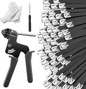 300PCS 11.8Inch 304 Steel CableTies Kit with Gun, Screwdriver & Gloves | Highstrength 304steel zip ties provide longlasting secure fastening for outdoorfence installations 300PCS 11.8Inch 304 Steel CableTies Kit with Gun, Screwdriver & Gloves | Highstrength 304steel zip ties provide longlasting secure fastening for outdoorfence installations