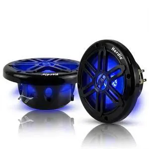 6.5" 350W Marine Speakers - IP66 Waterproof Coaxial Audio, with Blue LED Light for Boats, ATVs, UTVs with UV Resistant Black Grille (A Pair) 6.5" 350W Marine Speakers - IP66 Waterproof Coaxial Audio, with Blue LED Light for Boats, ATVs, UTVs with UV Resistant Black Grille (A Pair)