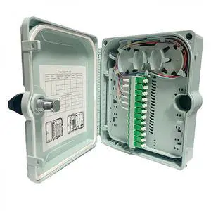 Fiber Optic Wall Mount or Pole Mount Enclosure for Indoor or Outdoor Fiber Optic Terminations and Fusion Splice installations with Couplers. (LC APC with Pigtails) Fiber Optic Wall Mount or Pole Mount Enclosure for Indoor or Outdoor Fiber Optic Terminations and Fusion Splice installations with Couplers. (LC APC with Pigtails)