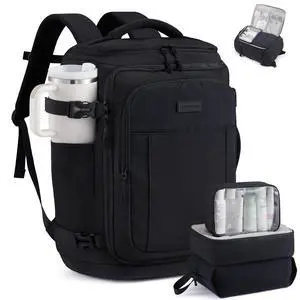 Travel Backpack for Women & Men, 40L TSA Approved Carry On Backpack with 3 Packing Cubes, Waterproof Weekender Overnight Bag for 2-4 Day Trips, Business & Travel Essentials, Black Travel Backpack for Women & Men, 40L TSA Approved Carry On Backpack with 3 Packing Cubes, Waterproof Weekender Overnight Bag for 2-4 Day Trips, Business & Travel Essentials, Black