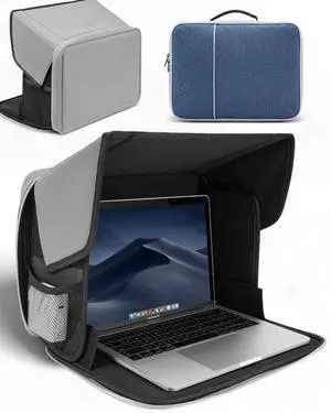 Laptop Sun Shade, Fits 13-16 inch Laptop, UV-Heat Reflective & Water-Resistant Material, Easy to Carry Computer Case for Working Outside,Travel, Beach (Dark Denim Blue) Laptop Sun Shade, Fits 13-16 inch Laptop, UV-Heat Reflective & Water-Resistant Material, Easy to Carry Computer Case for Working Outside,Travel, Beach (Dark Denim Blue)