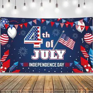 4th of July Backdrop - 72x44 Inch | XtraLarge Banner for Patriotic Home Decor,Independence Day and Memorial Day Decorations | 4th of July Decorations 4th of July Backdrop - 72x44 Inch | XtraLarge Banner for Patriotic Home Decor,Independence Day and Memorial Day Decorations | 4th of July Decorations