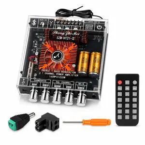 540W 2.1-Channel Mini Bluetooth Amplifier Board 160W×2 + 220W Subwoofer, with TWS, FM/USB/AUX, IR Remote, DC15-36V, Deep Bass for DIY Speakers & Home Audio 540W 2.1-Channel Mini Bluetooth Amplifier Board 160W×2 + 220W Subwoofer, with TWS, FM/USB/AUX, IR Remote, DC15-36V, Deep Bass for DIY Speakers & Home Audio