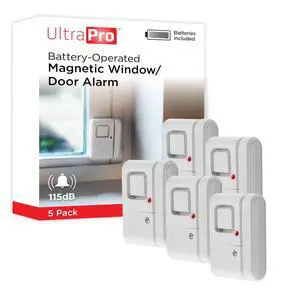 Personal Security Window and Door Alarm, 5 Pack, Wireless Chime | DIY Protection, Burglar Alert, Easy Installation, Home Security, Ideal for Home, Garage, Apartment, White, 45987 Personal Security Window and Door Alarm, 5 Pack, Wireless Chime | DIY Protection, Burglar Alert, Easy Installation, Home Security, Ideal for Home, Garage, Apartment, White, 45987