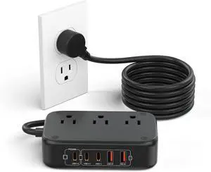 Travel Power Strip PD20W - 3AC & 5USB(3 USB C), 5FT Extension Cord | 8-in-1 Power Strip with USB C Port for Home, Portable Compact Charging Station for Travel, Cruise Ship Approved, Easy Carry Travel Power Strip PD20W - 3AC & 5USB(3 USB C), 5FT Extension Cord | 8-in-1 Power Strip with USB C Port for Home, Portable Compact Charging Station for Travel, Cruise Ship Approved, Easy Carry