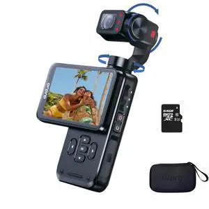 M5 5K Camcorder, 3-Axis Gimbal Stabilization Pocket Camera | 180° Rotating Lens | Face Tracking & IR Night Vision | 3.5'' Rotating Touch Screen | Vlogging Camera with 64G Card M5 5K Camcorder, 3-Axis Gimbal Stabilization Pocket Camera | 180° Rotating Lens | Face Tracking & IR Night Vision | 3.5'' Rotating Touch Screen | Vlogging Camera with 64G Card