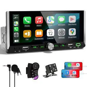 6.9" Single Din Radio Support Wireless Apple Carplay & Android Auto | Touchscreen Car Stereo with Bluetooth,1080P Backup Camera,Mirror Link FM EQ SWC Navigation USB Type-C Fast Charging 6.9" Single Din Radio Support Wireless Apple Carplay & Android Auto | Touchscreen Car Stereo with Bluetooth,1080P Backup Camera,Mirror Link FM EQ SWC Navigation USB Type-C Fast Charging