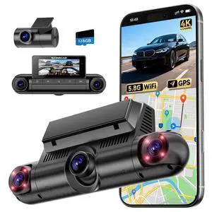 4K 360° Dash Cam, 4-Channel Dash Camera Front Rear Left Right with GPS | 128GB Card Included, Built-in 5.8GHz Wi-Fi & App, 8 IR Night Vision, G-Sensor, 24H Parking Mode(Supports 256GB Max) 4K 360° Dash Cam, 4-Channel Dash Camera Front Rear Left Right with GPS | 128GB Card Included, Built-in 5.8GHz Wi-Fi & App, 8 IR Night Vision, G-Sensor, 24H Parking Mode(Supports 256GB Max)