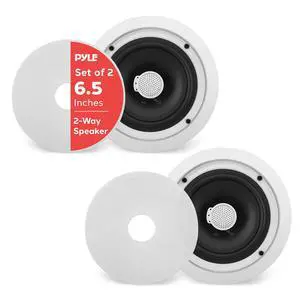 6.5'' In-Wall/In-Ceiling Midbass Speakers (Pair) - 2-Way Woofer Speaker System Directable 1 Titanium Dome Tweeter Flush Mount Design w/ 65Hz - 22kHz Frequency Response 250 Watts Peak - PDIC60 6.5'' In-Wall/In-Ceiling Midbass Speakers (Pair) - 2-Way Woofer Speaker System Directable 1 Titanium Dome Tweeter Flush Mount Design w/ 65Hz - 22kHz Frequency Response 250 Watts Peak - PDIC60
