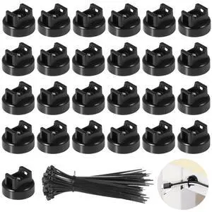 Magnetic Cable Zip Tie Mounts, 25 Pcs Magnets with 100 Pcs Cable Zip Ties, Multipurpose Magnetic Cables Holder for Cables Management, Wire Management Bases Magnetic Cable Zip Tie Mounts, 25 Pcs Magnets with 100 Pcs Cable Zip Ties, Multipurpose Magnetic Cables Holder for Cables Management, Wire Management Bases