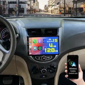 4+128G 9" Android 15 Car Stereo for Hyundai Accent 2012-2017 | In-Cell Touchscreen, Wireless Carplay Android Auto, 5G WiFi Bluetooth 5.0, Mirror Link GPS SWC FM/RDS/EQ Backup Cam+Mic 4+128G 9" Android 15 Car Stereo for Hyundai Accent 2012-2017 | In-Cell Touchscreen, Wireless Carplay Android Auto, 5G WiFi Bluetooth 5.0, Mirror Link GPS SWC FM/RDS/EQ Backup Cam+Mic