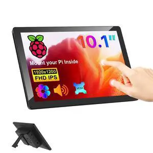 10.1 Inch Touch Screen Monitor with Case - pi screen IPS FHD 1920x1200, 10-Point, pi display with HDMI Dual-Speaker, pi touchscreen for Pi 5/4/3/2/Zero/Win11/10/8/7/VESA, Fan, Stand, Driver-Free 10.1 Inch Touch Screen Monitor with Case - pi screen IPS FHD 1920x1200, 10-Point, pi display with HDMI Dual-Speaker, pi touchscreen for Pi 5/4/3/2/Zero/Win11/10/8/7/VESA, Fan, Stand, Driver-Free