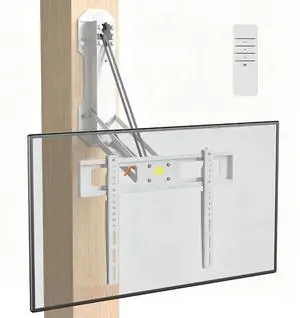 Motorized Fireplace TV Mount for 32-85" Flat & Curved TVs, Remote Control Electric Pull Down Mounting Bracket, Height Adjustable, Swivel, Tilt, Holds 88lbs, Max VESA 600x400mm, White Motorized Fireplace TV Mount for 32-85" Flat & Curved TVs, Remote Control Electric Pull Down Mounting Bracket, Height Adjustable, Swivel, Tilt, Holds 88lbs, Max VESA 600x400mm, White