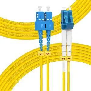 OS2 SC to LC Single Mode Fiber Patch Cable 10M/33ft | SMF Singlemode, Duplex 9/125um, 10G/40G/100G, Fiber Optic Cord Length Options: 1m-50m, LSZH OS2 SC to LC Single Mode Fiber Patch Cable 10M/33ft | SMF Singlemode, Duplex 9/125um, 10G/40G/100G, Fiber Optic Cord Length Options: 1m-50m, LSZH