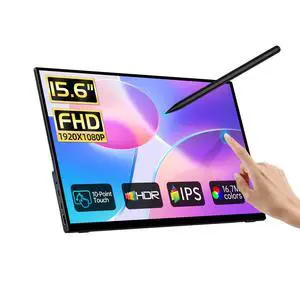 Portable Monitor Touchscreen 15.6" with Stylus Pen, Travel Monitor FHD IPS 10-Point Touch Screen, Protective Sleeve, Built-in Stand, HDMI USB C External Screen for Mac, Laptop, PC Portable Monitor Touchscreen 15.6" with Stylus Pen, Travel Monitor FHD IPS 10-Point Touch Screen, Protective Sleeve, Built-in Stand, HDMI USB C External Screen for Mac, Laptop, PC