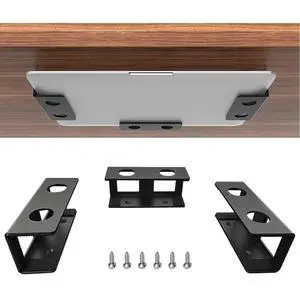 Under Desk Laptop Mount, Metal Under Desk Shelf Holder for Laptop, Mac mini, MacBook, Keyboard with Anti-Scratch Silicone (Black) Under Desk Laptop Mount, Metal Under Desk Shelf Holder for Laptop, Mac mini, MacBook, Keyboard with Anti-Scratch Silicone (Black)