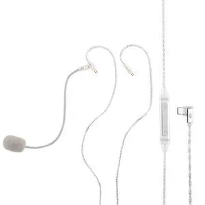 Kiwi Ears S-Link Type-C IEM Cable,Gaming Earphone Cord with DAC+DSP,Dual Mic (Detachable Boom Mic+Inline Mic),3 Modes Smart Control,1.2m Silver-Plated Cable for Gamers (Silver, 2Pin) Kiwi Ears S-Link Type-C IEM Cable,Gaming Earphone Cord with DAC+DSP,Dual Mic (Detachable Boom Mic+Inline Mic),3 Modes Smart Control,1.2m Silver-Plated Cable for Gamers (Silver, 2Pin)