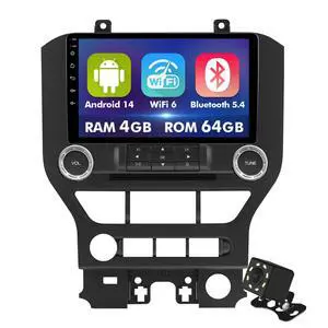 4+64GB 9 Inch Touchscreen Android 14 Car Radio Stereo for Ford Mustang 2015-2020 with CarPlay/Android Auto Car Radio, Support WiFi 6, Bluetooth,5.4, Backup Camera, SWC 4+64GB 9 Inch Touchscreen Android 14 Car Radio Stereo for Ford Mustang 2015-2020 with CarPlay/Android Auto Car Radio, Support WiFi 6, Bluetooth,5.4, Backup Camera, SWC