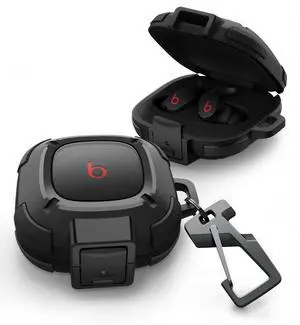Rugged Bumper Case for Beats Fit Pro (2021) Cases with Secure Lock, Shockproof Clear Cover with Carabiner & Keyring for Beats Fit Pro 2021 Black Rugged Bumper Case for Beats Fit Pro (2021) Cases with Secure Lock, Shockproof Clear Cover with Carabiner & Keyring for Beats Fit Pro 2021 Black