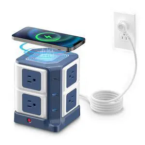PD 20W USB C Power Strip with Wireless Charger 8-Outlet Surge Protector and 30W 3-Port USB Charging Dock Station,4000 Joules,ETL Listed,Dorm Room Accessories (8AC+3USB+Wireless Charger-Blue) PD 20W USB C Power Strip with Wireless Charger 8-Outlet Surge Protector and 30W 3-Port USB Charging Dock Station,4000 Joules,ETL Listed,Dorm Room Accessories (8AC+3USB+Wireless Charger-Blue)