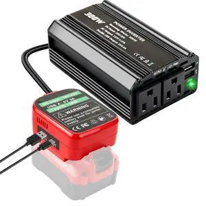 300W Power Inverter Compatible with Craftsman, DC 20V to AC 110-120V Battery Inverter, Portable Battery Adapter Charger Converter with 3 USB & 1 Type-C & 2 AC Outlet for Outdoor,Emergency(Tool Only) 300W Power Inverter Compatible with Craftsman, DC 20V to AC 110-120V Battery Inverter, Portable Battery Adapter Charger Converter with 3 USB & 1 Type-C & 2 AC Outlet for Outdoor,Emergency(Tool Only)