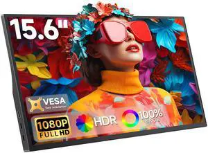 15.6inch Portable Monitor 1080P FHD, 250 Nits Bright Screen USB-C HDMI with Kickstand & Dual Speakers, Travel Laptop Second Screen Extender for PC Phone PS5 Xbox Switch,Ultra Slim External Display 15.6inch Portable Monitor 1080P FHD, 250 Nits Bright Screen USB-C HDMI with Kickstand & Dual Speakers, Travel Laptop Second Screen Extender for PC Phone PS5 Xbox Switch,Ultra Slim External Display