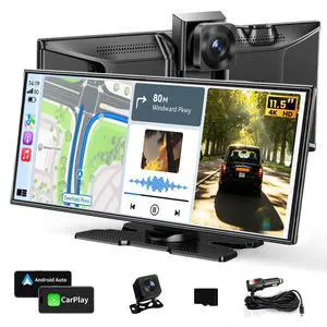 11.5" Largest Wireless Carplay Screen for Car, Portable Apple Carplay & Android Auto Touch Screen, 4K Dash Cam/App Control/1080p Backup Camera/Mirror Link/Voice Control/GPS/Bluetooth,for All Vehicles 11.5" Largest Wireless Carplay Screen for Car, Portable Apple Carplay & Android Auto Touch Screen, 4K Dash Cam/App Control/1080p Backup Camera/Mirror Link/Voice Control/GPS/Bluetooth,for All Vehicles