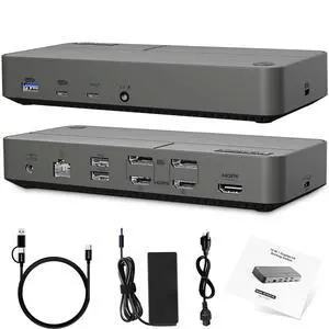 MacBook Docking Station 3 Monitors, Displaylink Laptop Docking Stations with 130W Power Supply,15 in 1 USB C Triple 4K Display Dock for MacBook Pro/Air and USB-C/A Port Computer (3 HDMI, 2 DP) MacBook Docking Station 3 Monitors, Displaylink Laptop Docking Stations with 130W Power Supply,15 in 1 USB C Triple 4K Display Dock for MacBook Pro/Air and USB-C/A Port Computer (3 HDMI, 2 DP)