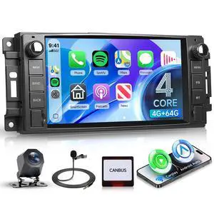 4G+64G Android Car Stereo for Jeep Wrangler JK 2007-2015 Dodge Ram 1500 2009-2011 with Wireless CarPlay Android Auto, 7 Inch Car Radio GPS Navigation WiFi SWC Bluetooth FM with Backup Camera 4G+64G Android Car Stereo for Jeep Wrangler JK 2007-2015 Dodge Ram 1500 2009-2011 with Wireless CarPlay Android Auto, 7 Inch Car Radio GPS Navigation WiFi SWC Bluetooth FM with Backup Camera