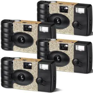 4 Pcs Disposable Camera Single Use Film Camera One Time Camera for Photography with Flash Color Film for Wedding, Anniversary, Travel, Camp, Party Supplies, Birthday Gift (Classic Style) 4 Pcs Disposable Camera Single Use Film Camera One Time Camera for Photography with Flash Color Film for Wedding, Anniversary, Travel, Camp, Party Supplies, Birthday Gift (Classic Style)
